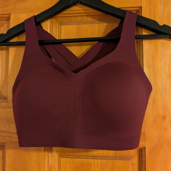 Lululemon Athletica Burgundy Enlite V-Neck Sports Bra 32D - Picture 1 of 5